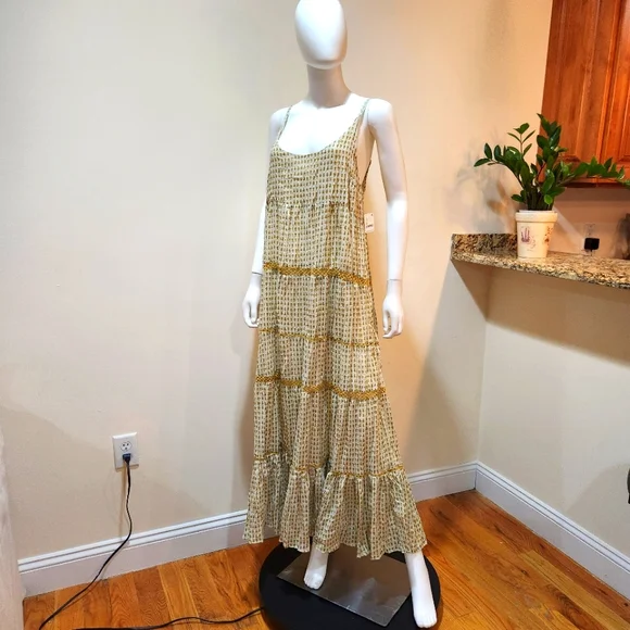 Free People | Dresses | Free People Midnight Dance Printed Cotton Maxi Dress  M | Poshmark